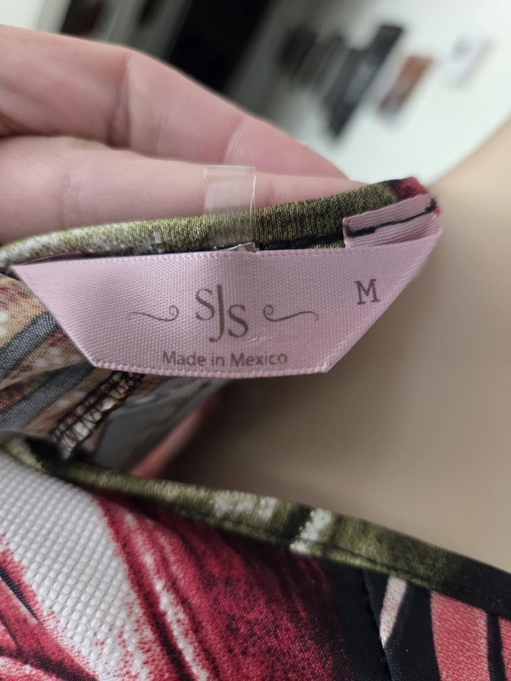 SJS Black Midi Dress with Pink Tropical Leaf Print - Picture 4 of 5